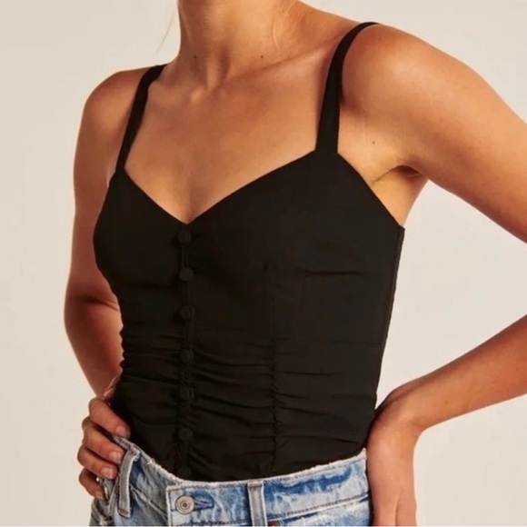 Abercrombie Black Tank with Buttons Size Small - Picture 3 of 4